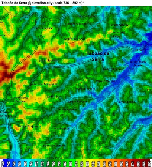 Taboão da Serra elevation map