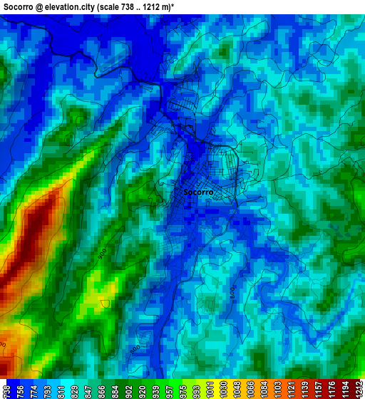 Socorro elevation map