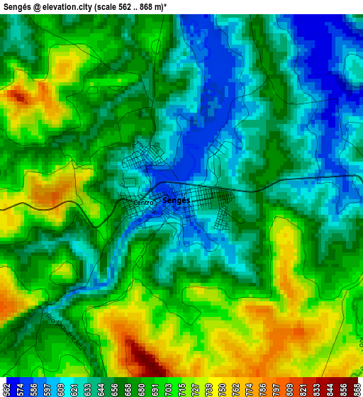 Sengés elevation map