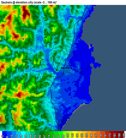 Saubara elevation map