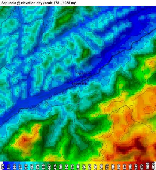 Sapucaia elevation map