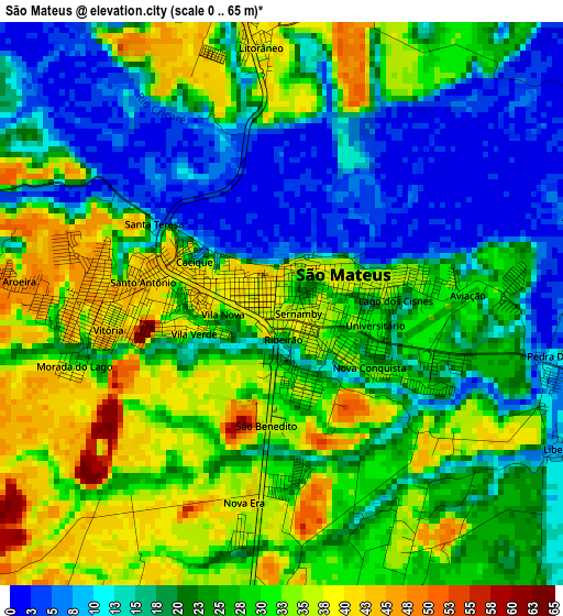 São Mateus elevation map