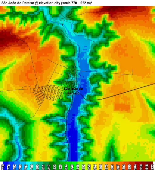 São João do Paraíso elevation map