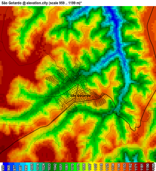 São Gotardo elevation map
