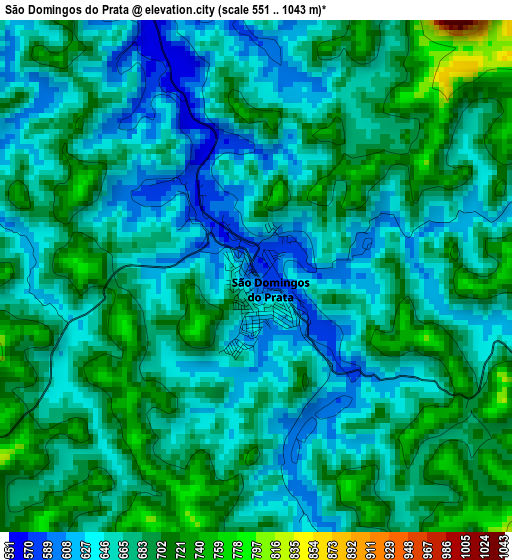São Domingos do Prata elevation map