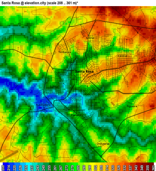 Santa Rosa elevation map