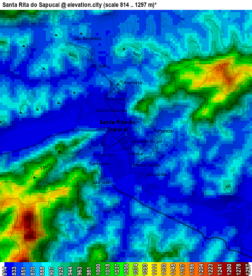 Santa Rita do Sapucaí elevation map