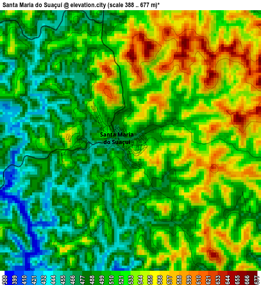 Santa Maria do Suaçuí elevation map