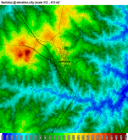 Santaluz elevation map