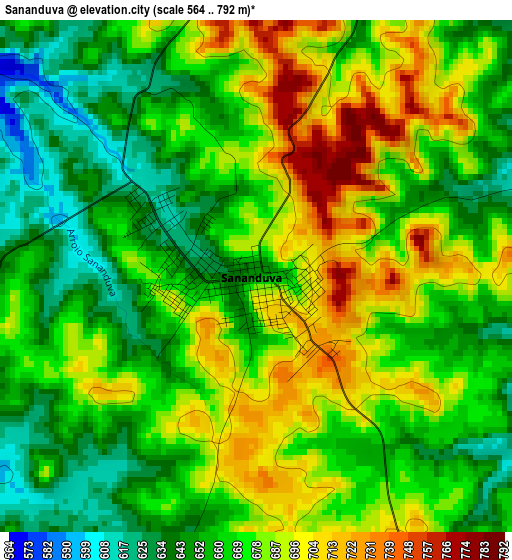 Sananduva elevation map