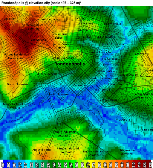 Rondonópolis elevation map