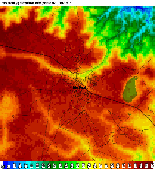 Rio Real elevation map