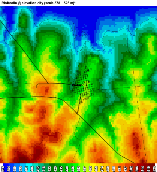 Riolândia elevation map