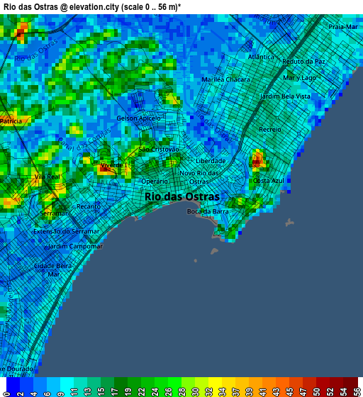 Rio das Ostras elevation map