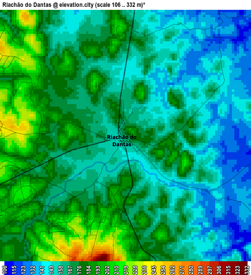 Riachão do Dantas elevation map