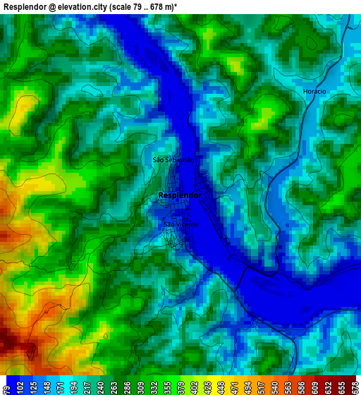 Resplendor elevation map