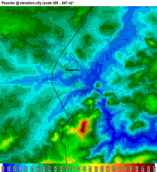 Poxoréo elevation map