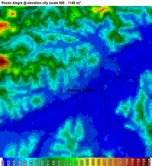 Pouso Alegre elevation map