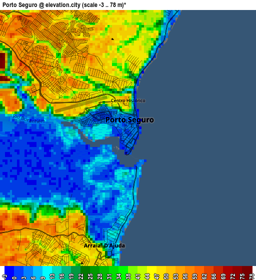 Porto Seguro elevation map