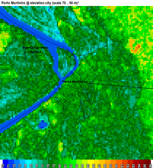 Porto Murtinho elevation map