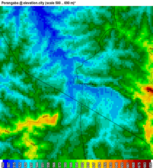 Porangaba elevation map