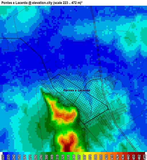Pontes e Lacerda elevation map