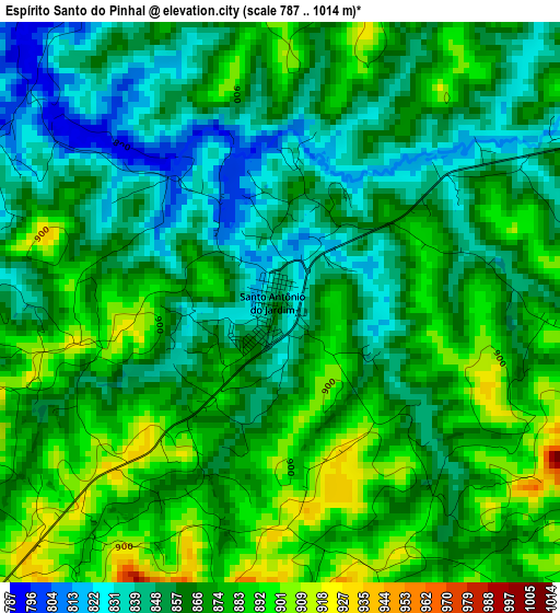 Espírito Santo do Pinhal elevation map