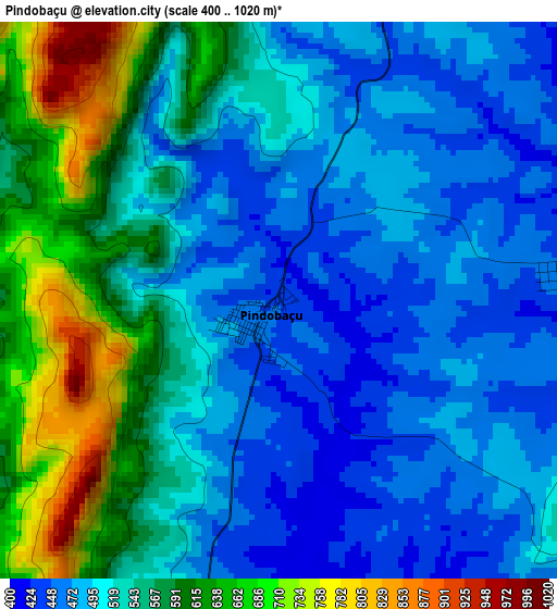 Pindobaçu elevation map