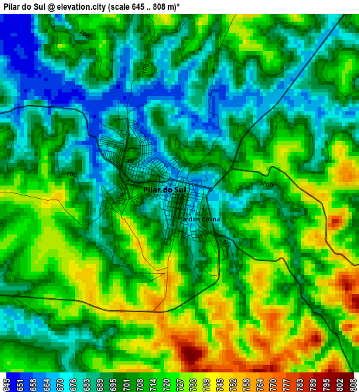 Pilar do Sul elevation map