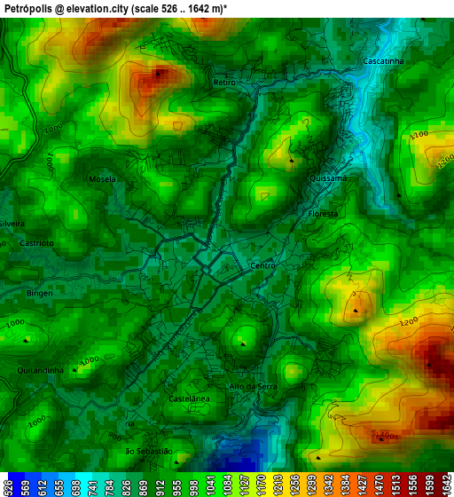 Petrópolis elevation map