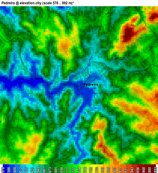 Pedreira elevation map