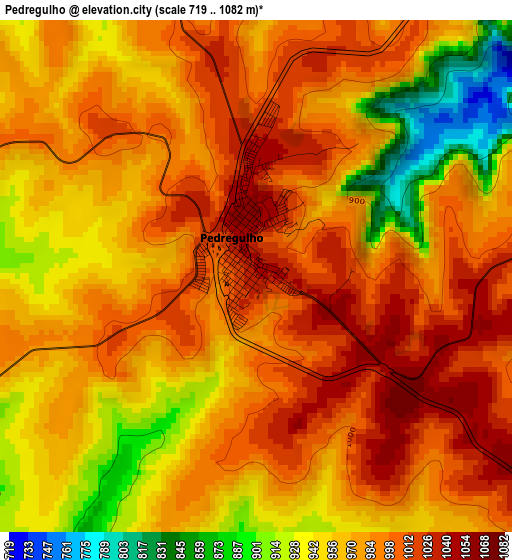Pedregulho elevation map