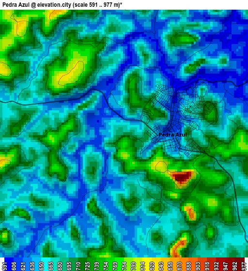 Pedra Azul elevation map