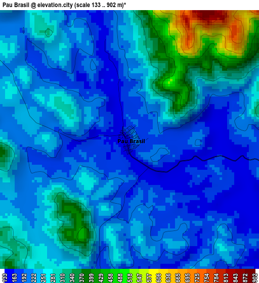 Pau Brasil elevation map