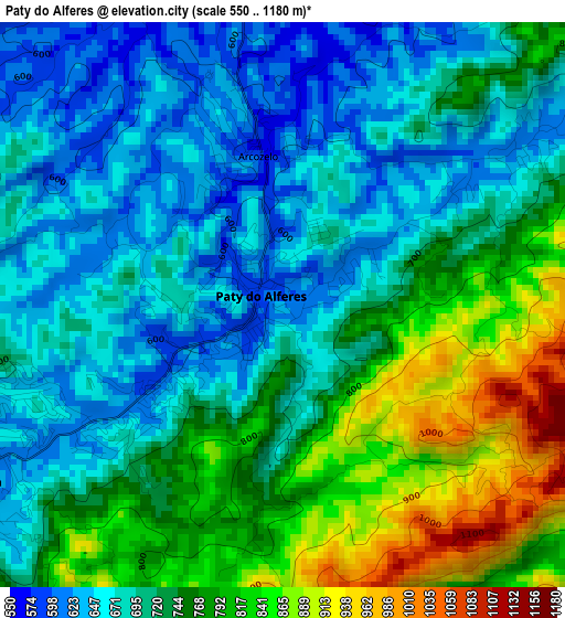 Paty do Alferes elevation map