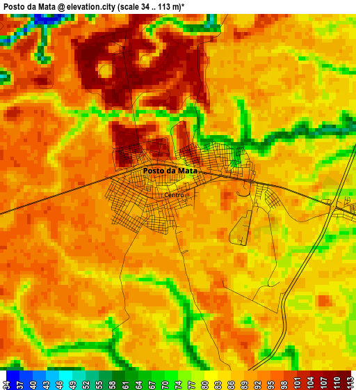Posto da Mata elevation map