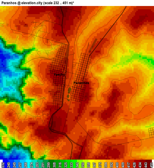 Paranhos elevation map