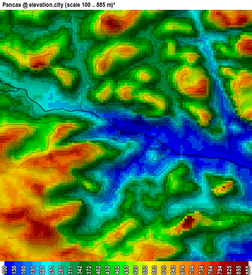 Pancas elevation map