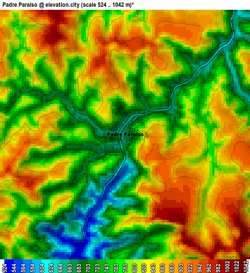 Padre Paraíso elevation map