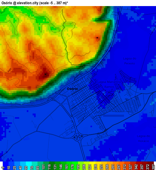 Osório elevation map