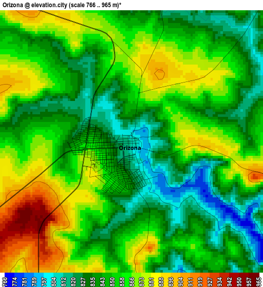 Orizona elevation map