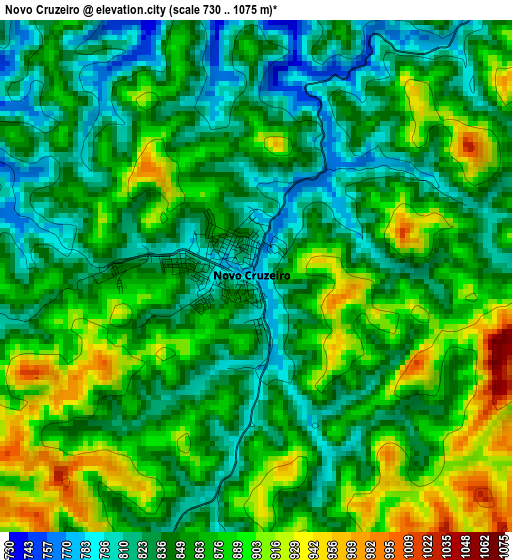 Novo Cruzeiro elevation map