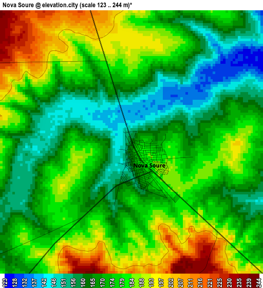 Nova Soure elevation map