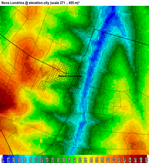 Nova Londrina elevation map