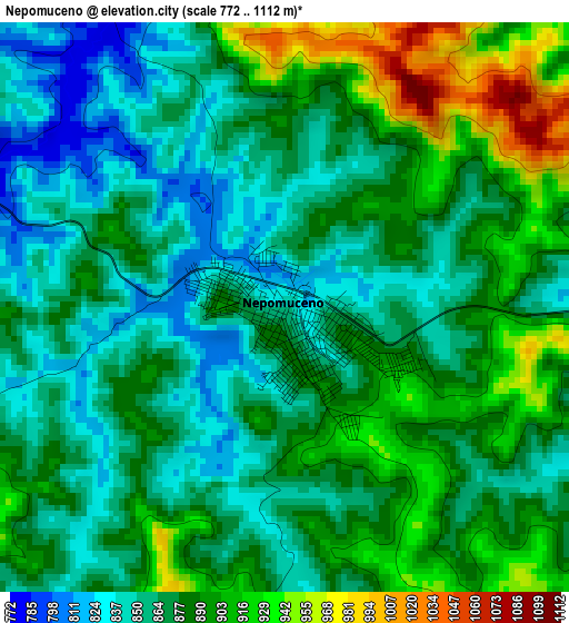 Nepomuceno elevation map