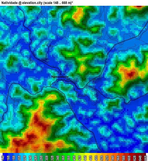 Natividade elevation map