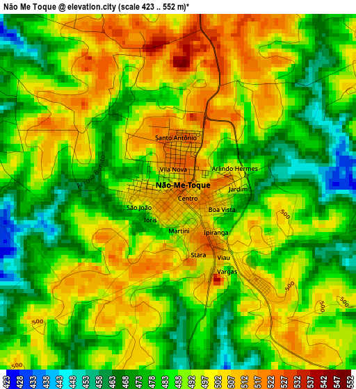 Não Me Toque elevation map