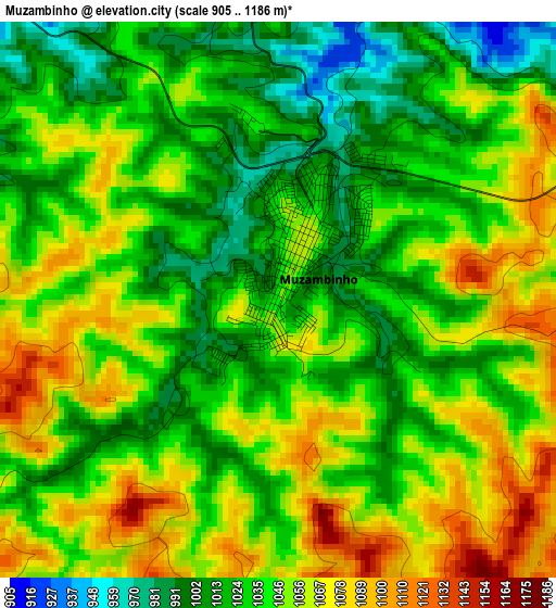 Muzambinho elevation map