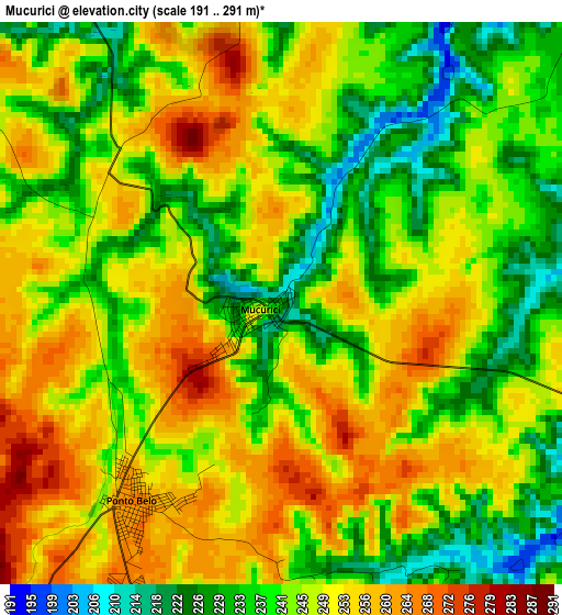 Mucurici elevation map