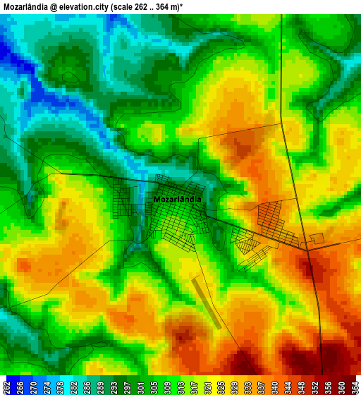 Mozarlândia elevation map